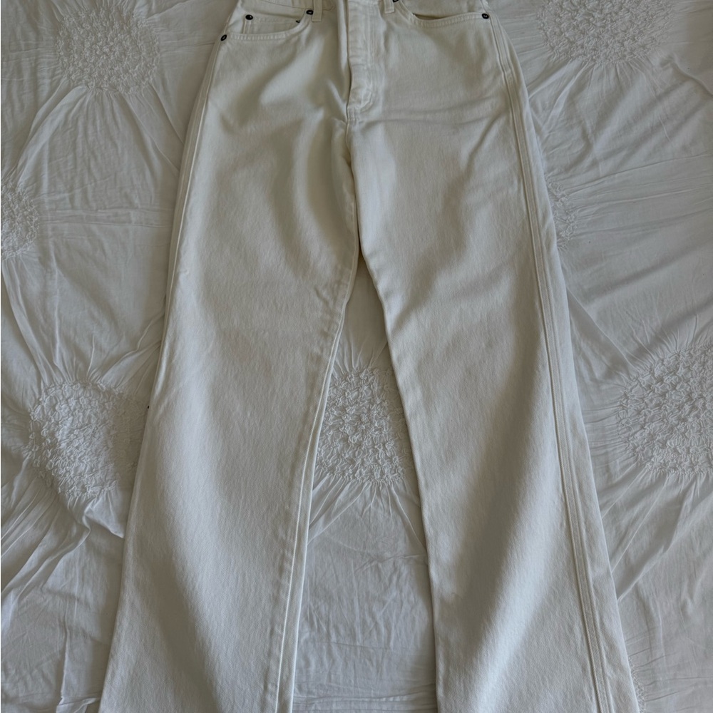 Agolde Women's White Straight Leg Jeans